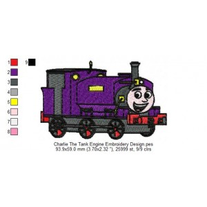 Charlie The Tank Engine Embroidery Design